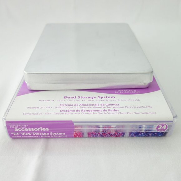 24 and 20 Piece Bead and/or Gem Storage System With Screw Top Lids - Picture 10 of 10